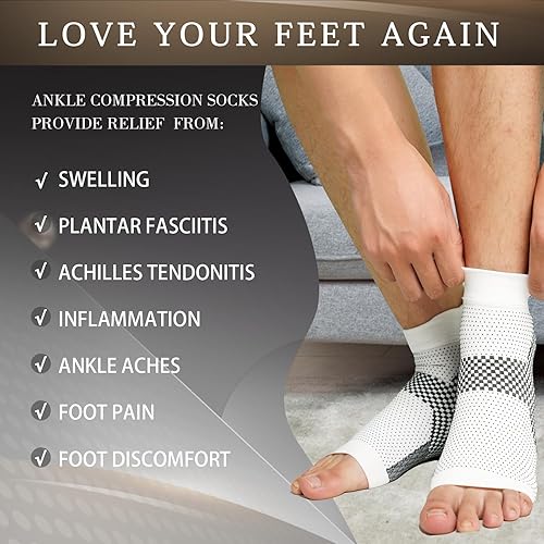 Miniatura 3 de Calcetines de compresión para fascitis plantar para mujeres y hombres, calcetines de neuropatía, tobilleras comprex calman calcetines para aliviar