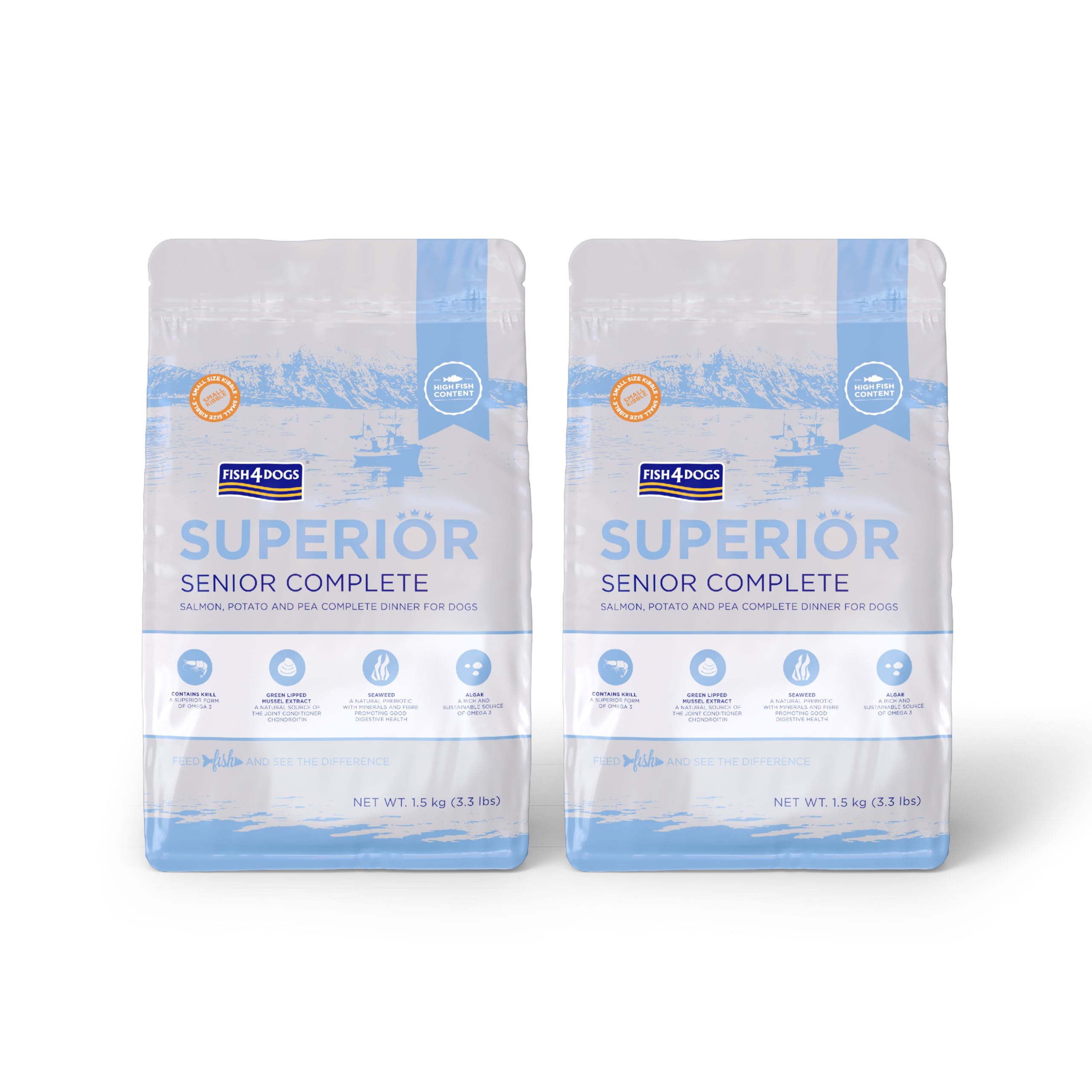 Fish4Dogs Superior Senior (Small Kibble) 1.5kg x 2