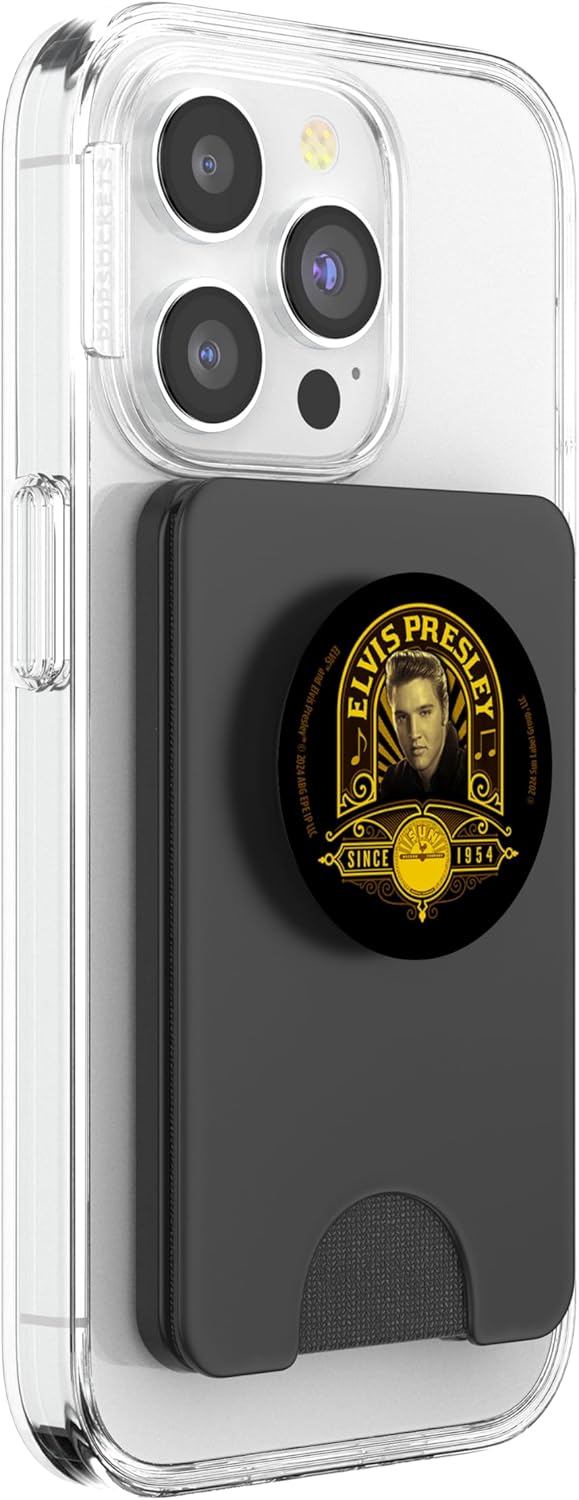 Sun Records X Elvis Presley Since 1954 Golden Frame PopSockets PopWallet for MagSafe