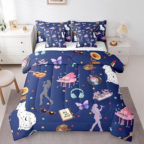 Erosebridal 7Pcs Navy Blue Bedding Sets Full Size Colorful S