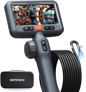 DEPSTECH 10FT Articulating Borescope, Dual Lens Endoscope Camera with Light