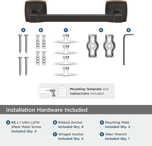Vista 131 de Amerock Toallero negro mate – 7-9/16 pulgadas (7.559 in) de longitud – Soporte para toallas de baño y cocina Mate negro