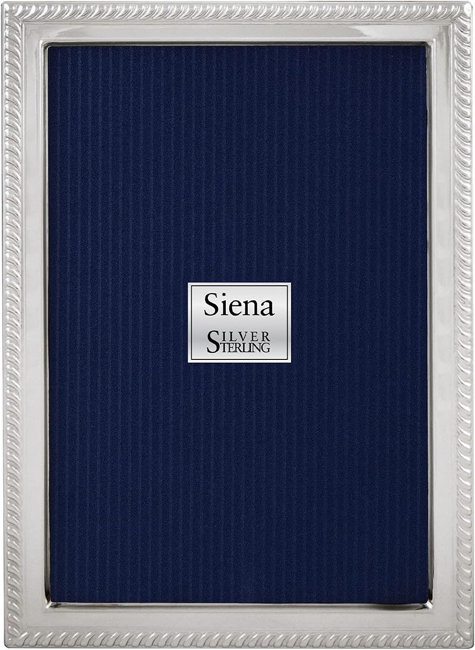 Siena 5x7 Silver Roped Border Deco Picture Frame, Boutique Quality Photo Frame, Collection (925 Sterling Silver)