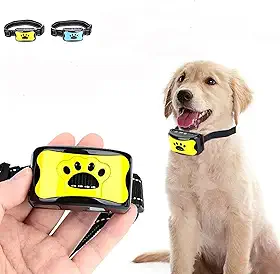 JINQII Dispositivo Anti-latido para Cães de Estimação, 7 Níveis de Sensibilidade, USB, Elétrico, Ultrassônico, Coleira para Adestramento de Cães, Parar de Latido, Vibração(Preto)
