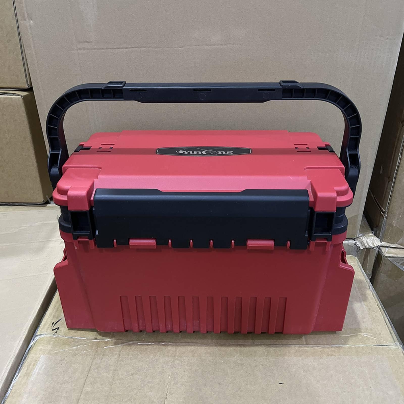 Angelkoffer Gerätekasten Köderbox mit Verstärkter Struktur Deckelscharnieren Frontlasche Tragegriff Oberfach Sitznutzen aus für, Color to 6, Groß