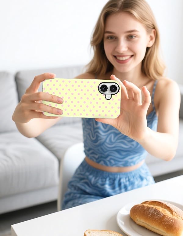 Aitipy Magnetic Polka Dot Case for iPhone 16 Plus, Yellow Pink by Aitipy - Used condition - Image 6