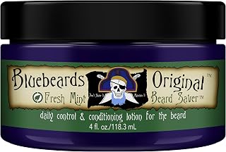 Bluebeards Original Beard Balm Leave-in Conditioner - 4 oz Fresh Mint Beard Saver Softener for Men with Aloe & Peppermint Oil Deeply Conditions & Moisturizes Mustache & Skin - Made in USA