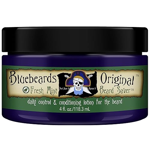 Acondicionador sin enjuague de bálsamo para barba  4 onzas de menta fresca para hombres con aloe y aceite de menta acondiciona e hidrata