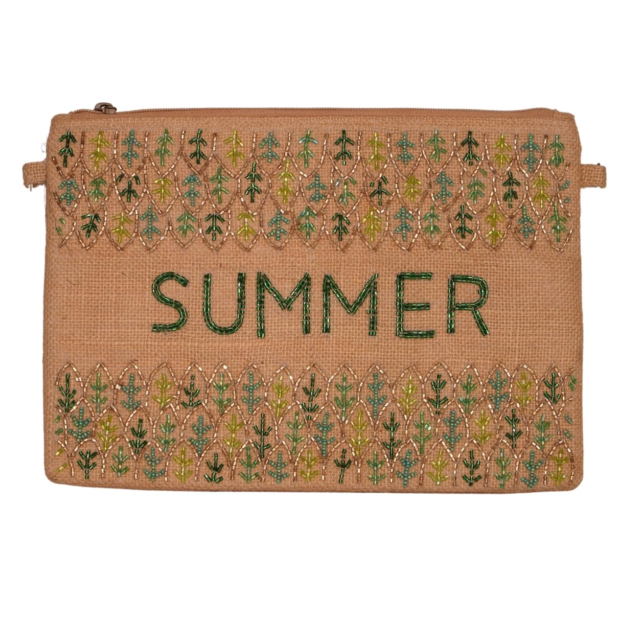 Embroidered Jute Pouch – SUMMER Leaf Design-picture-35