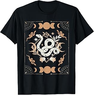 Dark Academia Aesthetic Boho Tarot Snakes Witchy T-Shirt