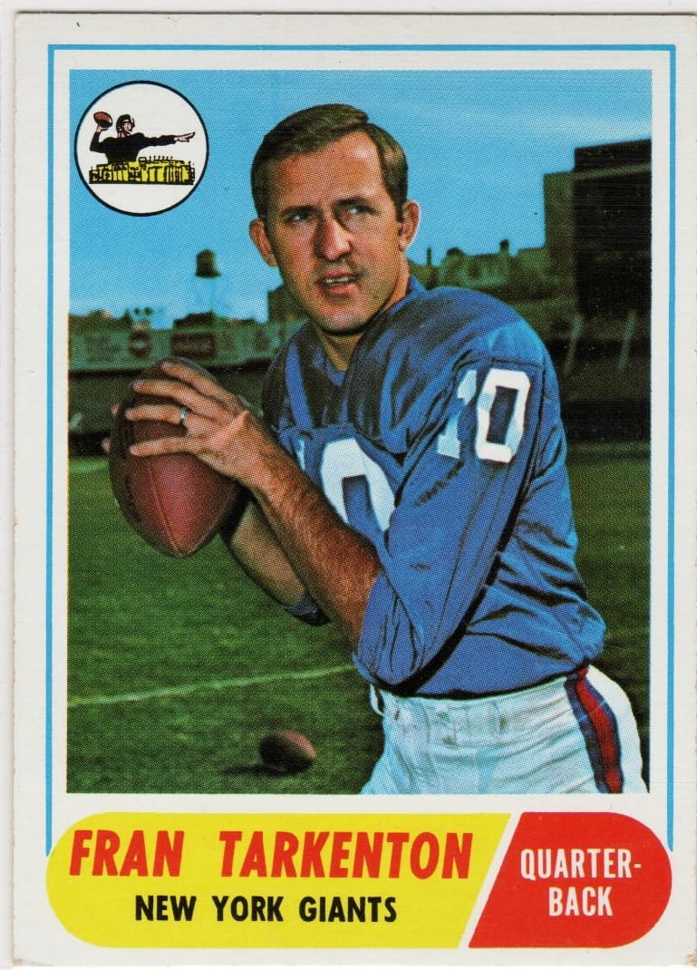 Fran Tarkenton Topps Football Coin Rub Collectible Football Card - 1968 Topps Football Card #161 (Giants)