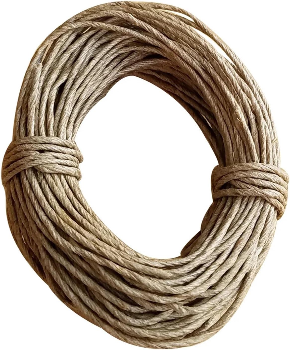 High Toughness Natural Linen Waxed Rope 10m-100m/batch DIY Handmade Thicker Rope(L 20m)