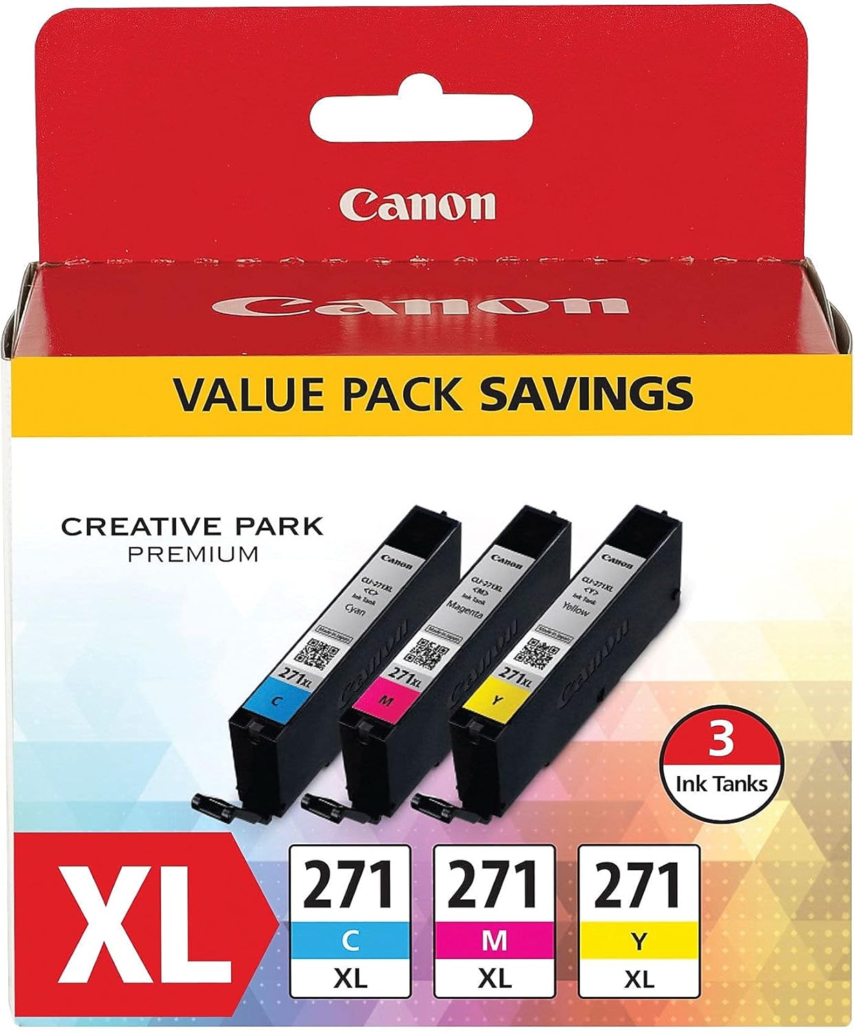 Canon High-Yield Ink CLI-271XL, CMY 3 Color Value Pack