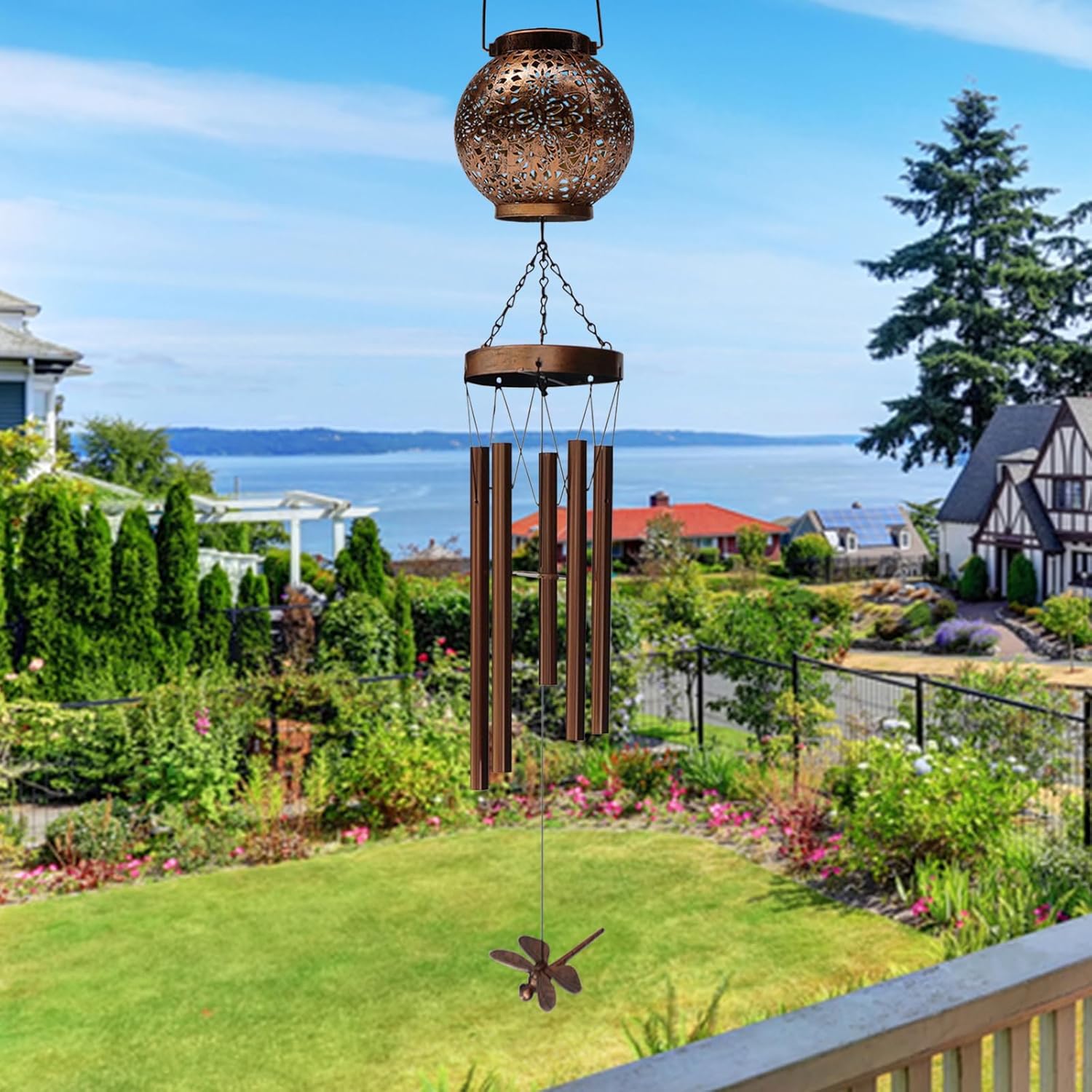 Solar Wind Chimes Outdoor Decorations, Large Memorial Wind