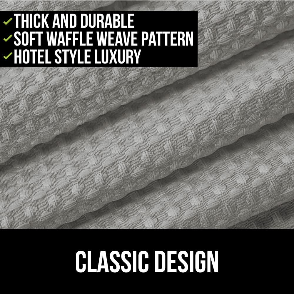 GORILLA GRIP Memory Foam Bath and Waffle Shower Curtain, Bath Mat Size 24x17 in Graphite Gray, Waffle Shower Curtain Size 72x72 in Grey, 2 Item Bundle