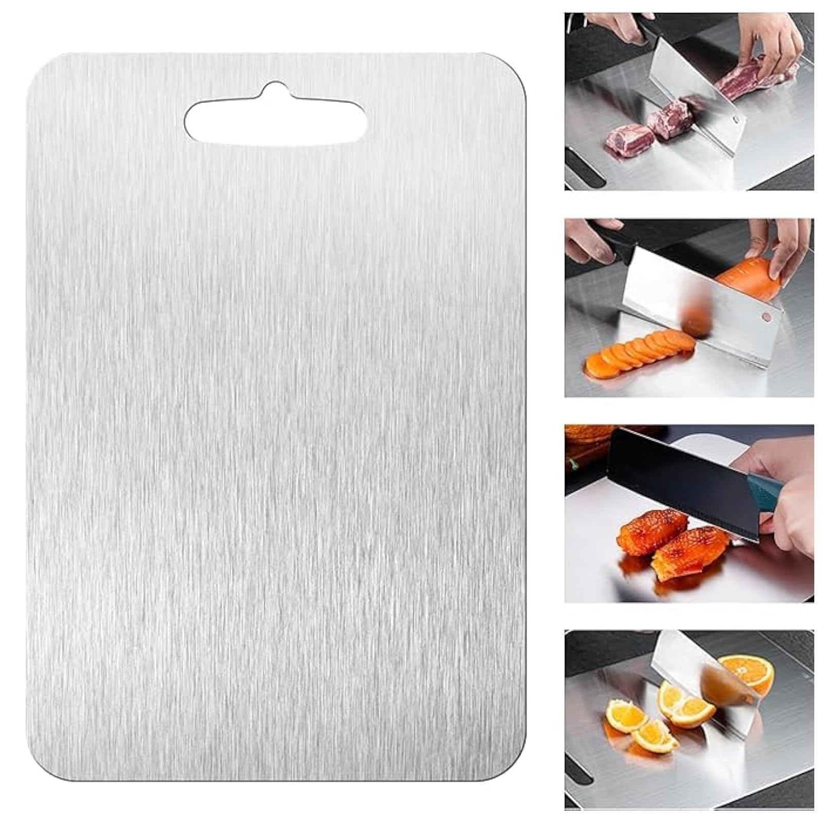 Tabla de cortar reversible de 36 x 25 cm, doble cara, no porosa, apta para alimentos, resistente a los arañazos, perfecta para carnes, frutas, verduras, cocina esencial para chefs y cocineros caseros
