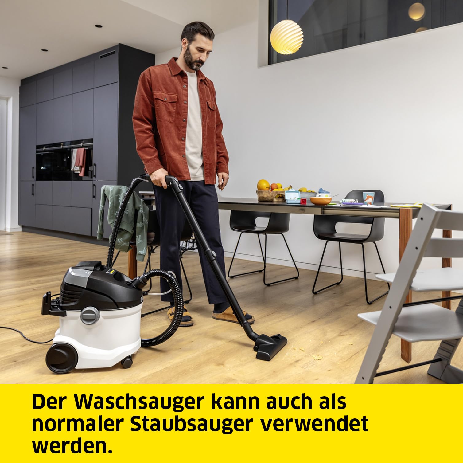 KÄRCHER Waschsauger SE 6 Signature Line, 2-in-1-Sprühsaugschlauch, Frischwassertank: 4 l, Schmutzwassertank: 4 l, Waschbodendüse mit Hartbodenaufsatz, Waschpolsterdüse, Boden-, Polster- und Fugendüse
