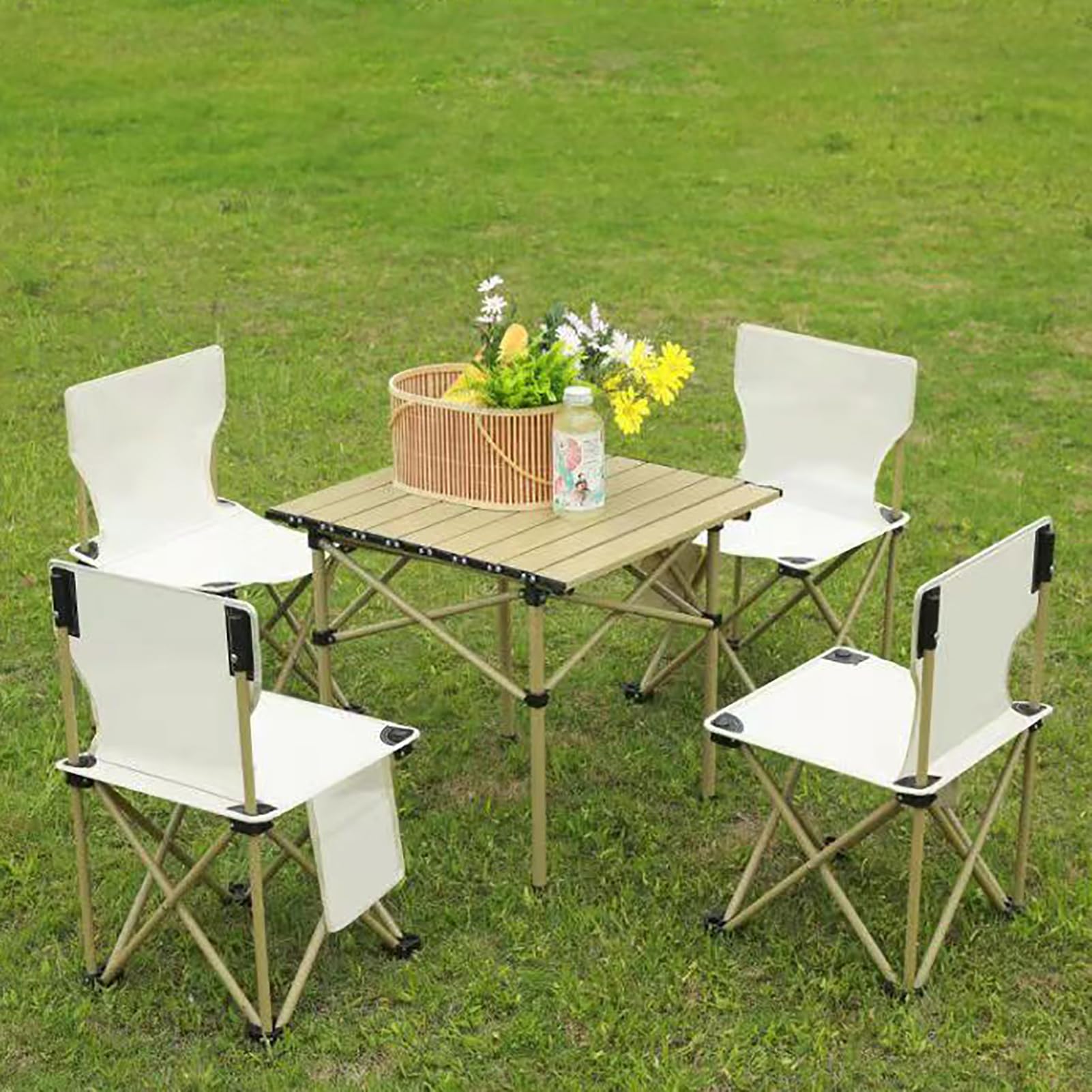 Tavolino Portatile Ripiegabile con Borsa 120x52x50cm, Tavolo da Pieghevole Regolabile in Altezza, Tavolo da Campeggio Leggero, Stable Salvaspazio, per Picnic, Spiaggia, Viaggi, Pesca, Esterni