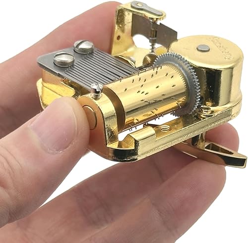 Miniatura 4 de Pursuestar Caja de música con mecanismo musical de cuerda dorada de 18 notas con engranajes de metal, increíble gracia