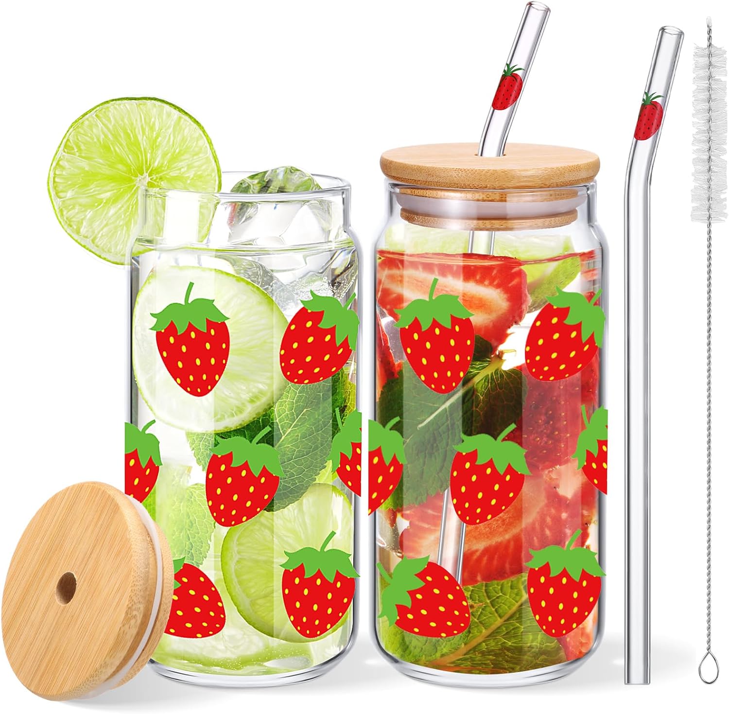 Meanplan 4 Pcs Icon Juice Glass Tumblers - 17 Oz Cherry - View #9