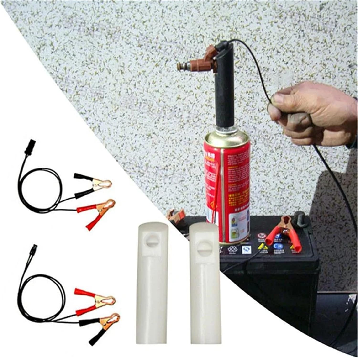 Auto Car Fuel Cleaning Injector Flush Cleaner Wash Adapter Cleaning Tool Set Nozzle DIY Kit Cleaning Tool Kit Set Car Wash Tools(1)