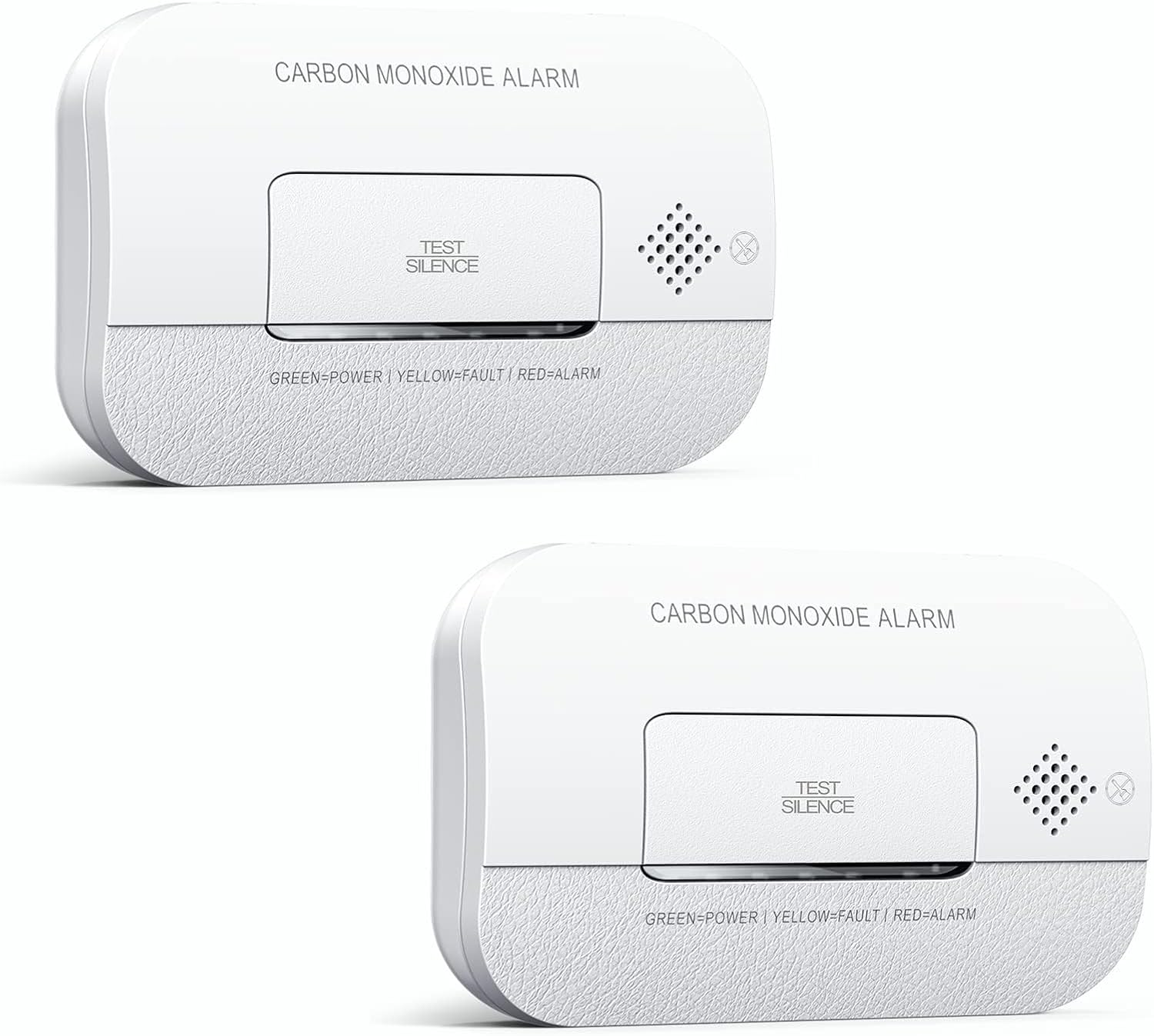 Ecoey Carbon Monoxide Detectors, 10-Year CO Detector with Human Alarm Sounds and Test Button, Carbon Monoxide Alarm Replaceable Battery-Operated for House and Bedroom, FJ127, 2 Packs