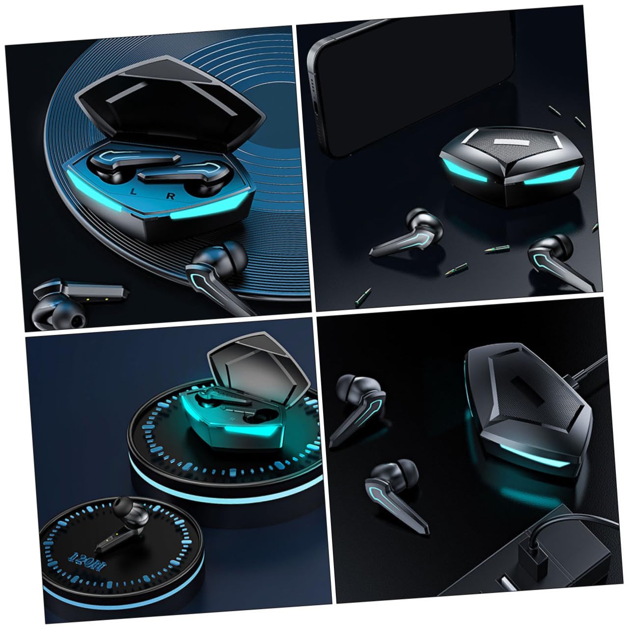 Auricolari Wireless Cuffie Stereo Tappi Per Orecchie Sportivi Auricolari Per Cuffie Wireless Resistenti Portatili Semplici Nero