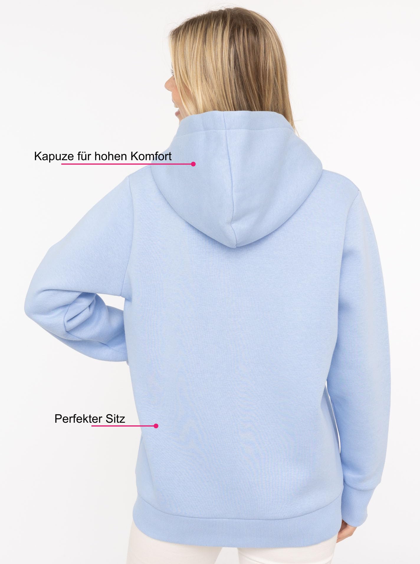 Zwillingsherz Damen Sweatshirt Jacke mit Kapuze – Kuschelige Oversize Hoodie-Jacke – Weiche Sweatjacke für Frauen mit Leo Kordelzug und Herzen – Stylischer Look für Frühling, Herbst & Winter
