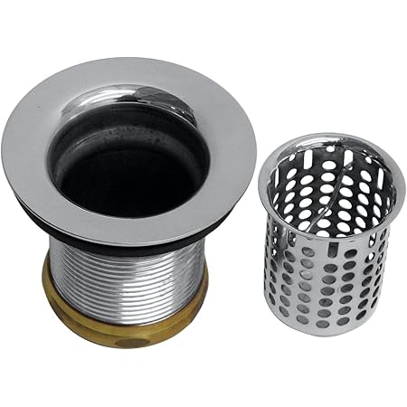 Westbrass R218-26 Junior Bar and Laundry Sink Drain Assembly with Removable Strainer Basket, Polished Chrome
