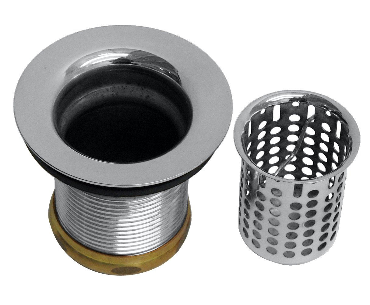 Westbrass R218-26 Junior Bar and Laundry Sink Drain Assembly with Removable Strainer Basket, Polished Chrome