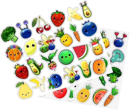 Miniatura 6 de 88 calcomanías sensoriales de frutas Hey Bear para botellas de agua, suministros de fiesta de cumpleaños para decoraciones de primer cumpleaños,