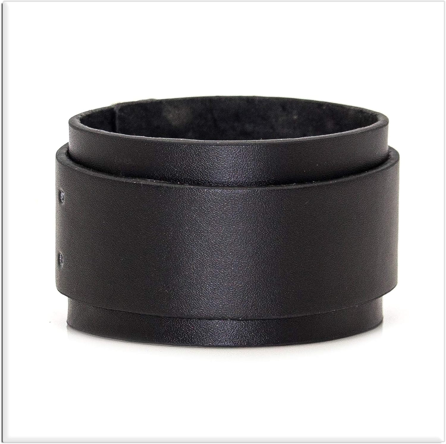 Xusamss Punk Alloy Belt Buckle Wristband Wide Leather Bracelet,7"-8" - Image 4