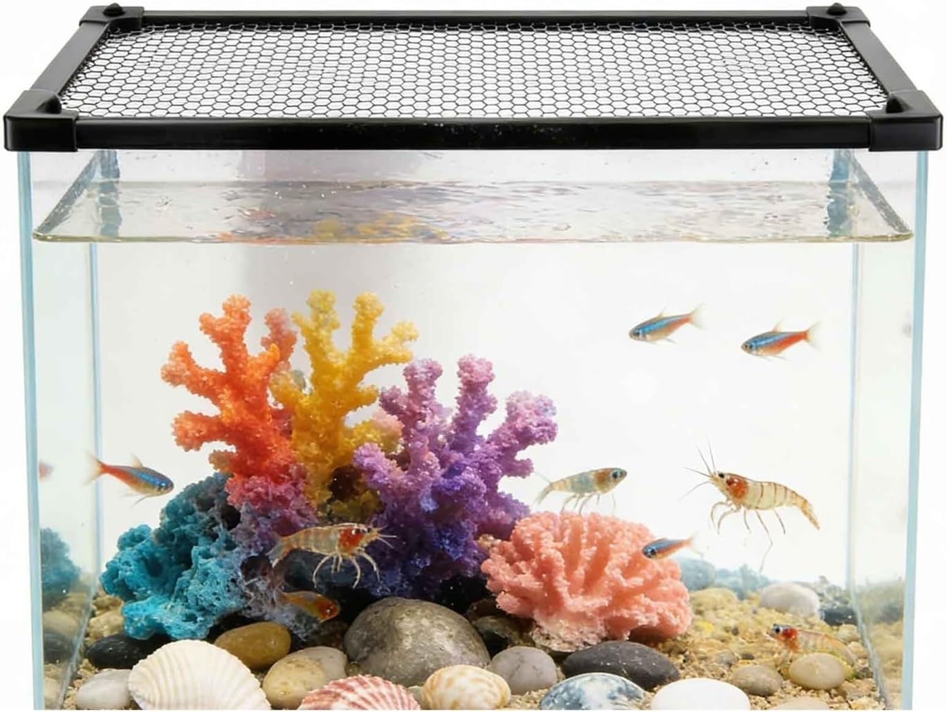 Magnetic Aquarium Cover Lid, DIY Fish Tank lid Anti-Jumping net Cover mesh Terrarium lid Aquarium Hood(50x35CM/19.69x13.78in)
