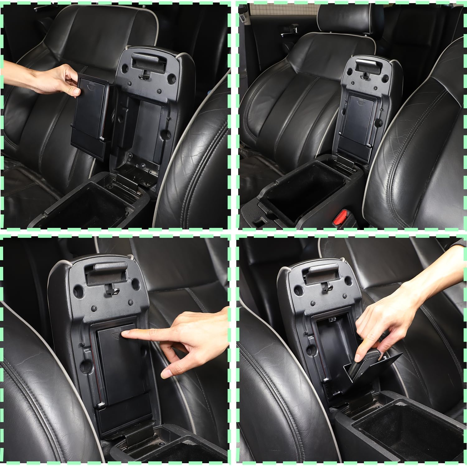 PIUGILH Center Console Organizer Armrest Storage Box Fit for Hummer H3 2005-2009 Accessories,Insert Armrest Storage Tray,Black
