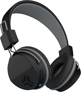 JLab Fones de ouvido supra-auriculares dobráveis Bluetooth Neon | Fones de ouvido sem fio | 13 horas de reprodução Bluetooth | Isolamento de ruído | Drivers de neodímio de 40 mm | Som C3 (claridade cristalina) | Preto