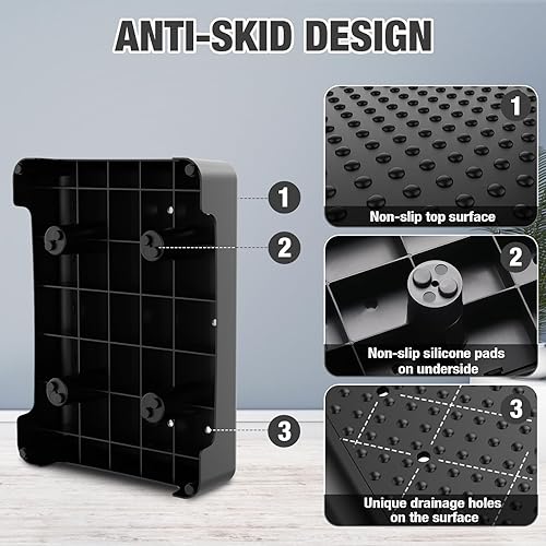 Vista 18 de HBTower Taburete de escalón, taburete de movilidad para adultos y personas mayores, plataforma antideslizante para interiores y exteriores, elevador