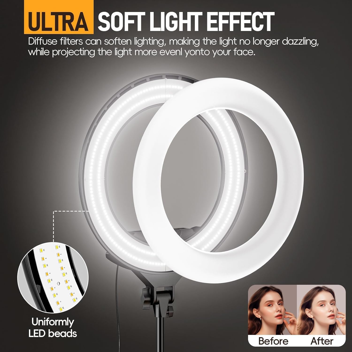 Emart 18-inch Ring Light with Stand, Adjustable LED Vietnam Ubuy