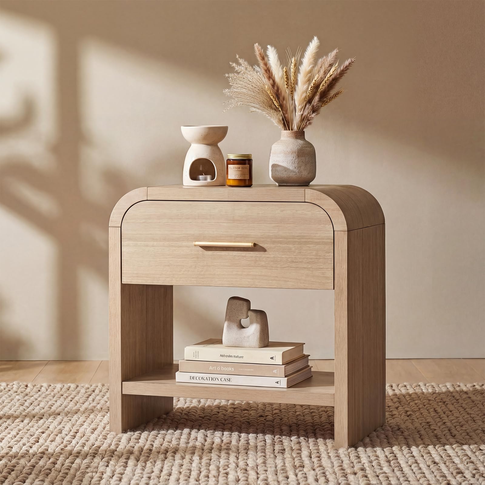 EliteSet Night Stand, 1-Drawer and 1 Storage Shelf