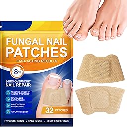 32 Pcs Fungal Nail Patches,Toenail Fungus Treatment Extra Strength - Toe Nail Fungus Treatments for Men and Women, Overnight Renewal Nail Repair Patches