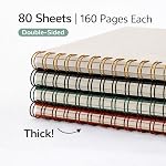 A5 Carnet de notes spirales 4 Faites votre valise, 7mm Le collège est réglé, 160 Pages Chacun, 5.5 x 8 en. Notebooks pour le travail, l'école, les réunions et les notes de projet, poly couverture, lay-flat 180°, Couleurs assorties