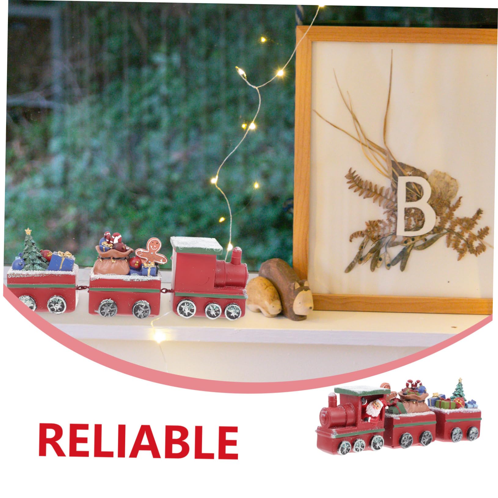 Cabilock 1pezzi Trenino Artigianale in Resina Ornamento Natalizio Decorazione per Ragazza Decorazioni da Tavolo per Feste di Natale