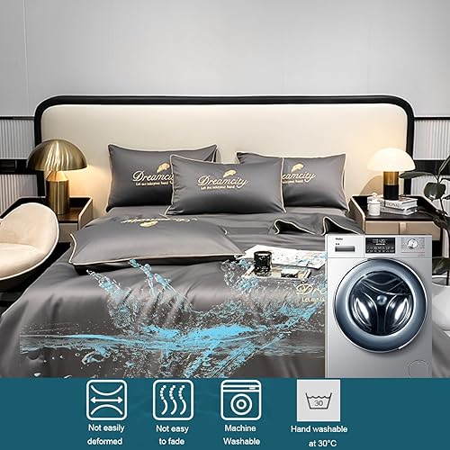 Miniatura 5 de Colcha fresca de verano Queen tamaño King  Edredón simple lavable de seda de hielo  Caliente durmiente transpirable manta de aire acondicionado para