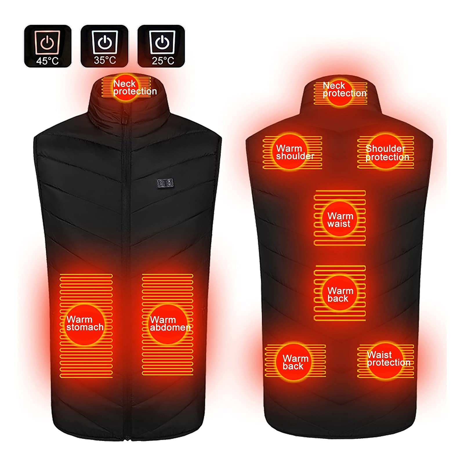 Giacca riscaldata Gilet riscaldato per Uomo e Donna Gilet riscaldati Gilet riscaldato con Ricarica USB 2/9/11 Zone Giacca riscaldata per tenerti al Caldo in Inverno