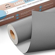 OAZ Leather Patch, Faux Leather, Self-Adhesive, Dark Grey, 40 x 160 cm, Self-Adhesive Leather Patch Repair Set for Furniture, Sofa, Car Seats, Bags, Jackets, Office Chair