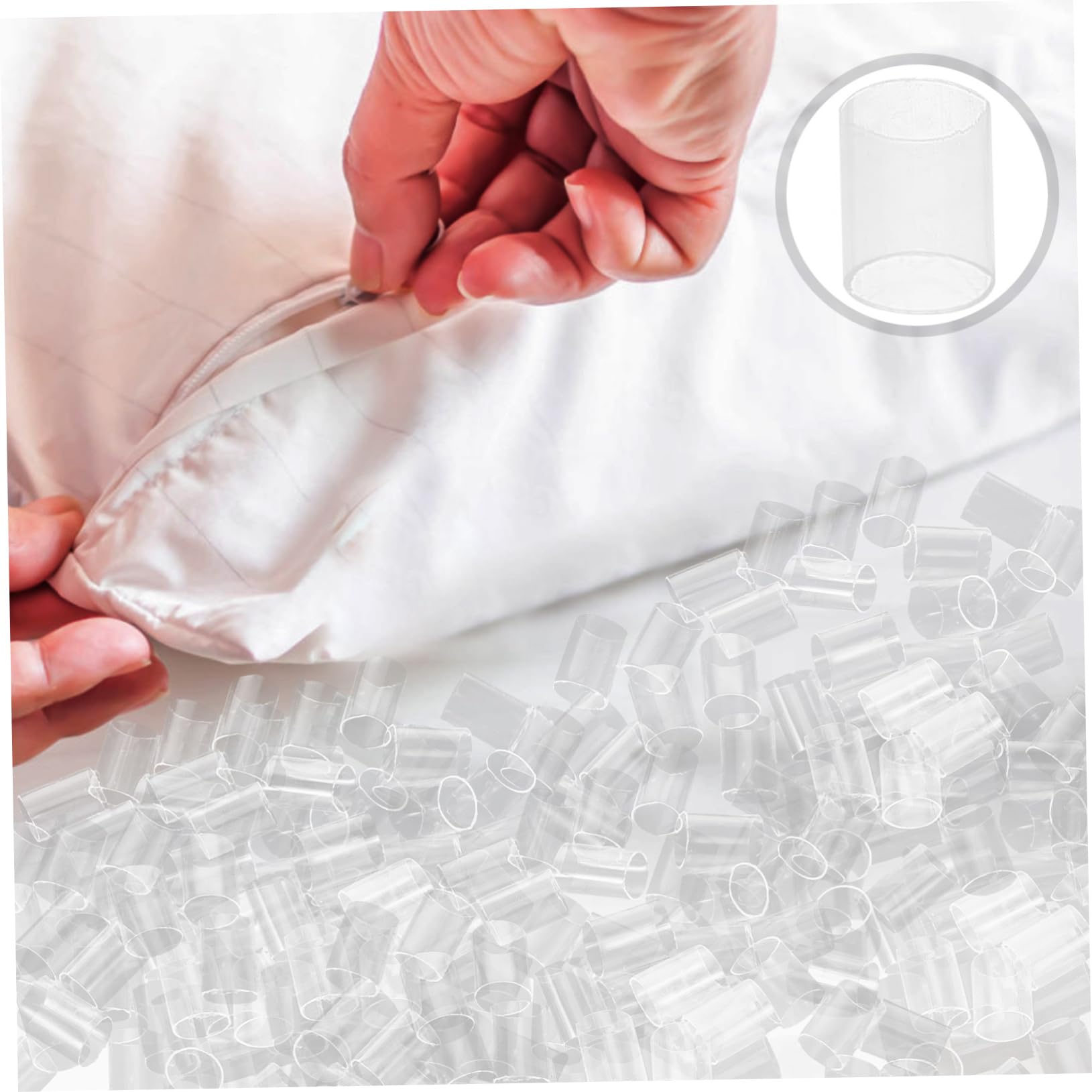 PRETYZOOM Riempimento per Cuscini in PE, Tubo Imbottitura Regolabile ad Alta Elasticità, Traspirante, per Cuscino Campeggio
