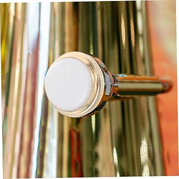 HANABASS 3pcs Trumpet Valve Caps Replacement with Shell Inlay, Metal Trumpet Key Finger Buttons for Excellent Performance and Portable Use, Suitable for Brass Instrument Repair