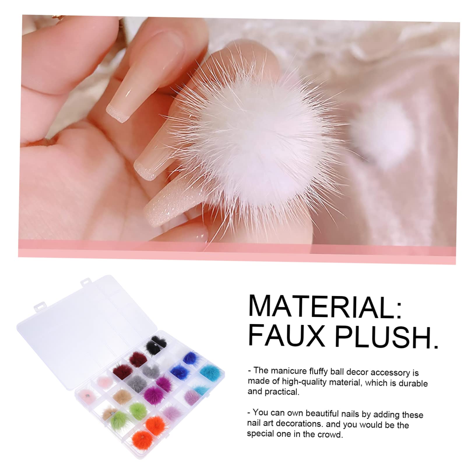 Ipetboom 24piezas Balones De Sintética Para Decoración De Uñas Accesorios Para Diseño De Manicura Kit De De Uñas