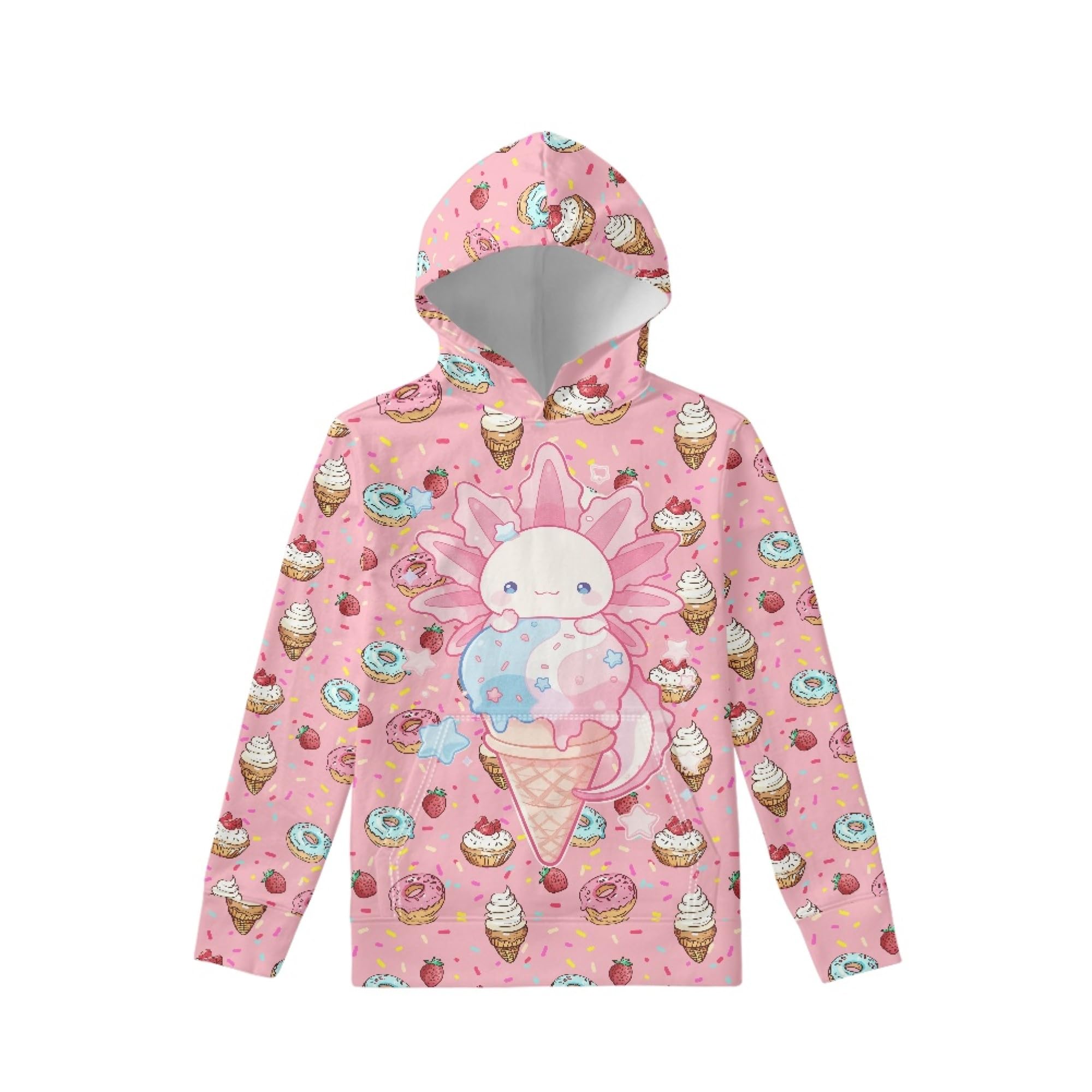 Coloranimal Unisex Girls and Boys Long Sleeve Hoodies Hoody Athletic Pullover Sweatshirts Tops Age 6-16year