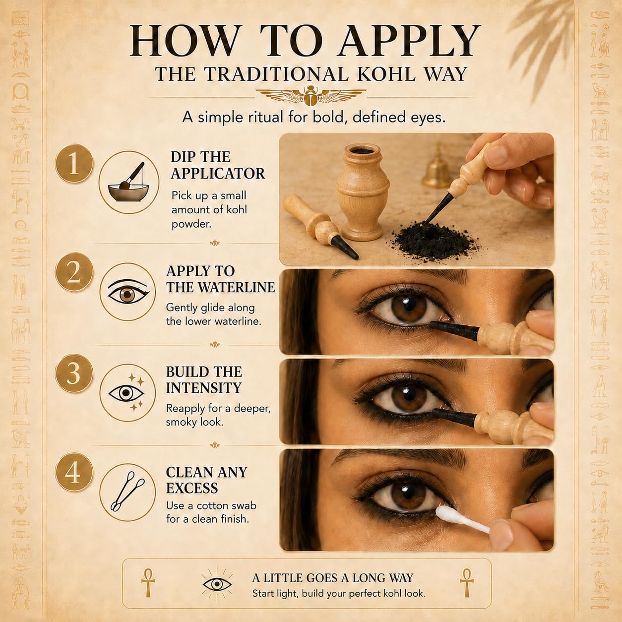 Nefertari eyeliner egiziano 100% naturale a forma di cipria, eyeliner fatto a mano