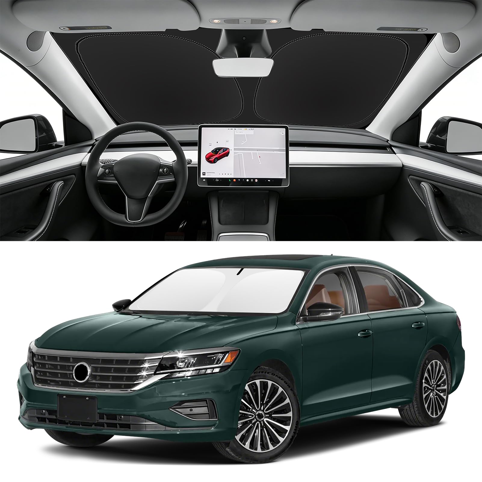 Custom Fit Windshield Sun Shade for VW Passat 2012-2022